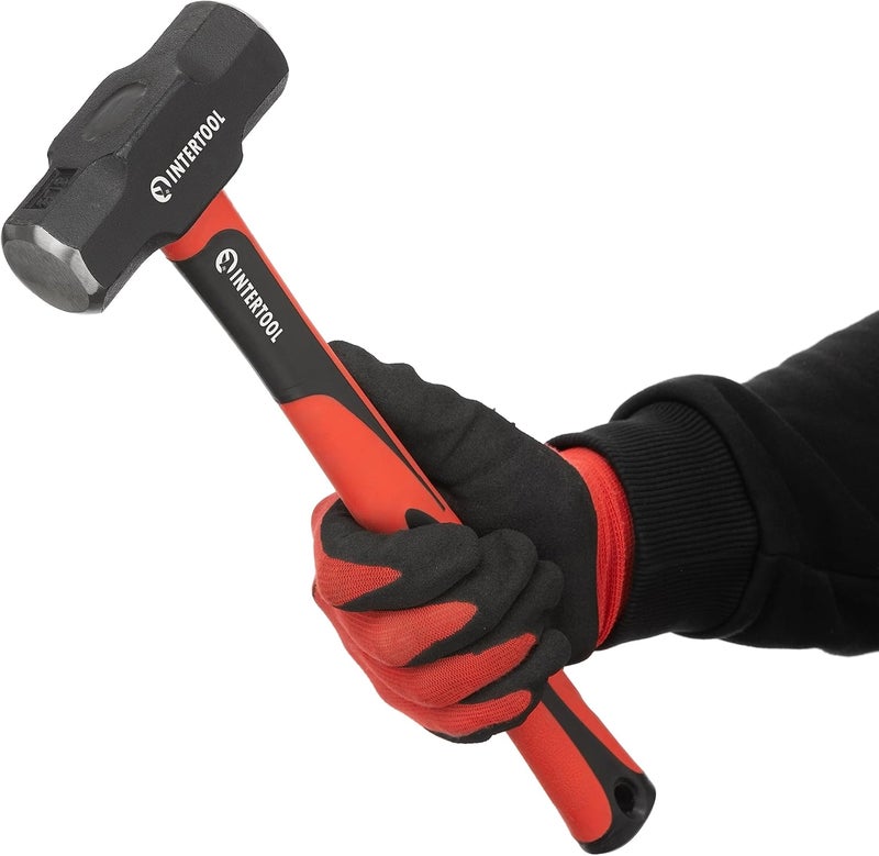 INTERTOOL 4lb Sledge Hammer – Drilling/Crack Hammer Small Slug Sledgehammer - Heavy Duty with Anti-Slip Shock Absorbing Fiberglass Handle - HT-0242 - Image 4