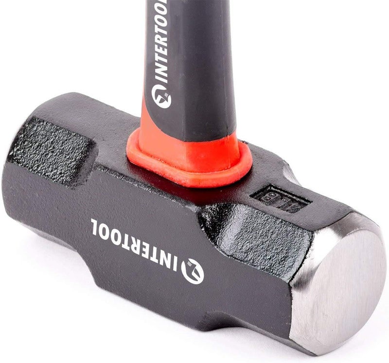 INTERTOOL 4lb Sledge Hammer – Drilling/Crack Hammer Small Slug Sledgehammer - Heavy Duty with Anti-Slip Shock Absorbing Fiberglass Handle - HT-0242 - Image 2
