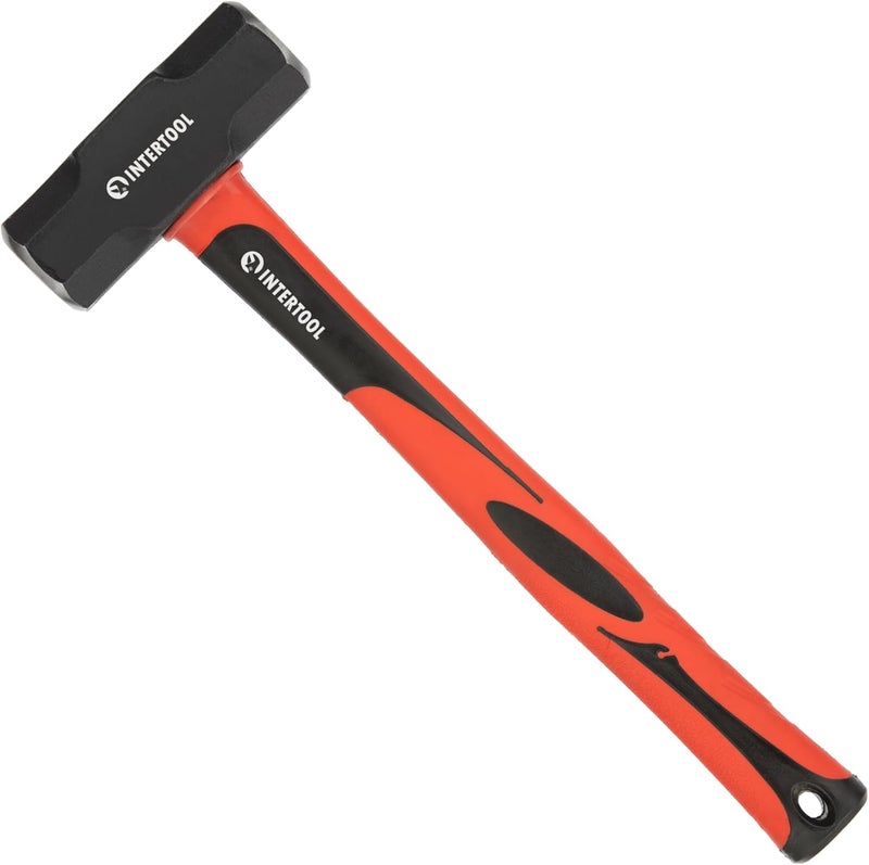 INTERTOOL 4lb Sledge Hammer – Drilling/Crack Hammer Small Slug Sledgehammer - Heavy Duty with Anti-Slip Shock Absorbing Fiberglass Handle - HT-0242 - Image 1