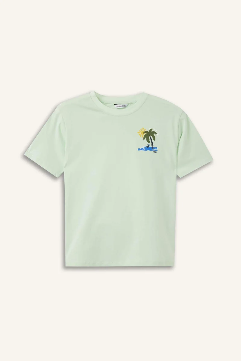 ديفاكتو New Regular Fit Printed Short Sleeve T-Shirt