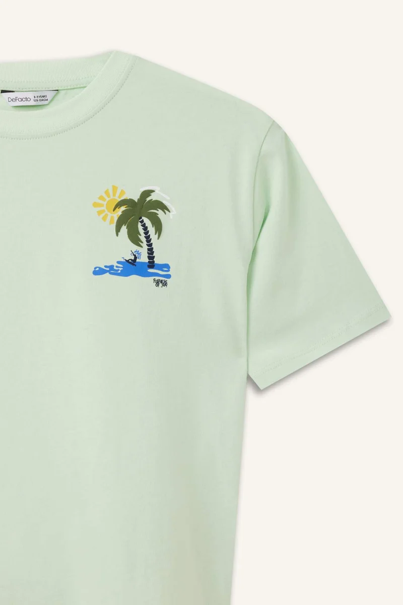 ديفاكتو New Regular Fit Printed Short Sleeve T-Shirt