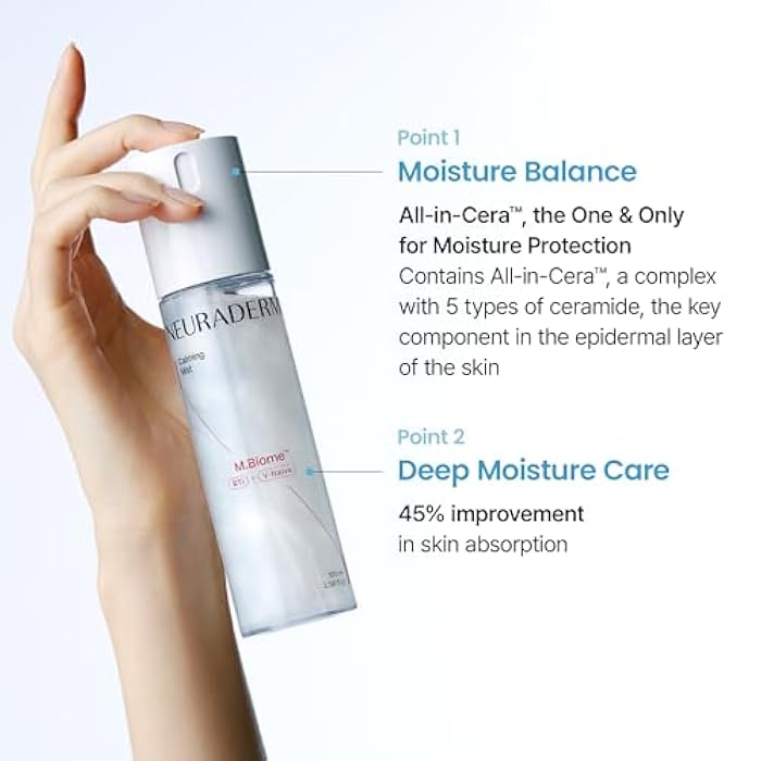 NEURADERM Calming Mist, Soothing Hydrating Facial Spray Makeup Fixer for All Skin Types with Ceramide to Restore Skin Barrier and Reduce Puffiness (100ml, 3.38 fl.oz) - Image 3