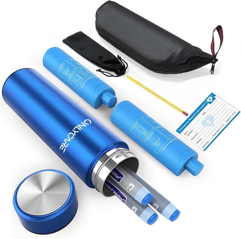 ONLYCARE Insulin Cooler Travel Case 60H37 Pens Injection Travel Case FSA HSA Approved Diabetic Insulin Cooler with Gel Ice Pack AntiFreeze Medicine Bag with Medical Alert Tag - Image 1