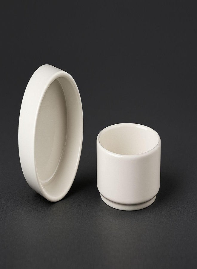 Mirakii Round Shape 140 ml White Porcelain Ramekins Bowl Set of 2, for Baking Cup Cake and Serving - Image 4