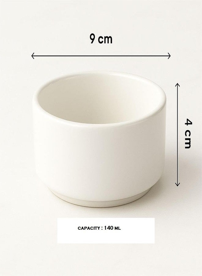 Mirakii Round Shape 140 ml White Porcelain Ramekins Bowl Set of 2, for Baking Cup Cake and Serving - Image 2