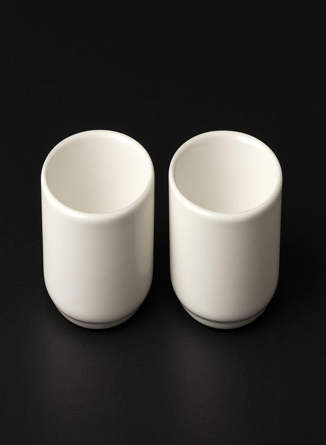 Mirakii Round Shape 140 ml White Porcelain Ramekins Bowl Set of 2, for Baking Cup Cake and Serving - Image 1