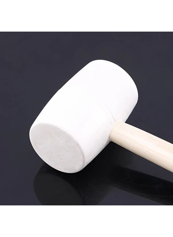 1pc Ergonomic Rubberwood Handle Tile Hammer White Rubber Head Non Slip Durable Design - Image 5