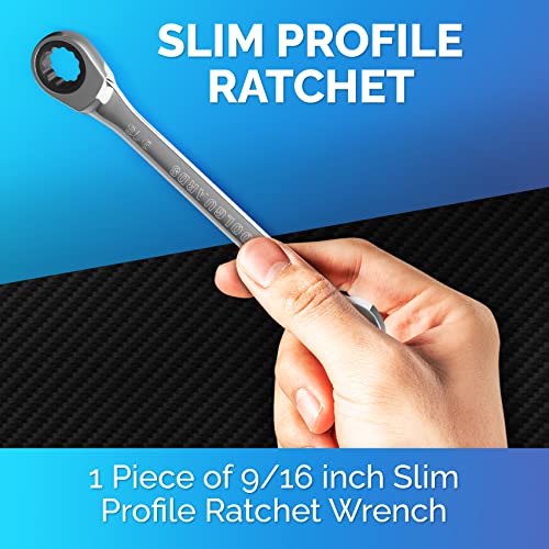 TOOLGUARDS 9/16" Wrench - Ratcheting Wrench - Slim Profile - Ratchet Wrench - Image 2