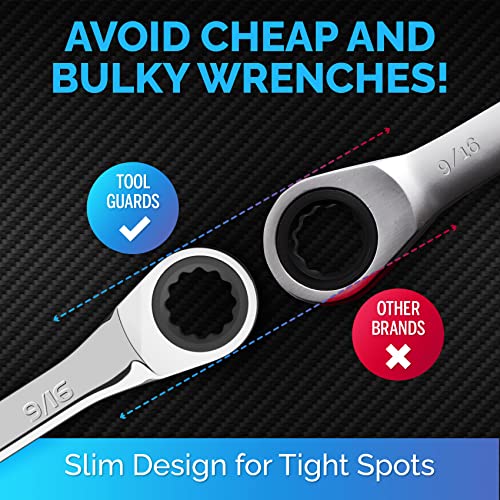 TOOLGUARDS 9/16" Wrench - Ratcheting Wrench - Slim Profile - Ratchet Wrench - Image 3