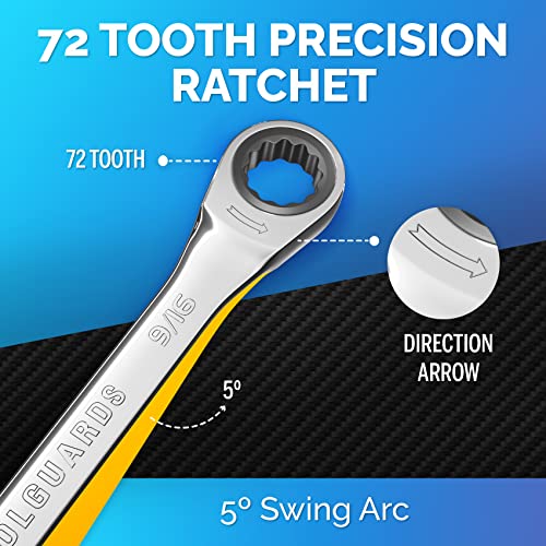 TOOLGUARDS 9/16" Wrench - Ratcheting Wrench - Slim Profile - Ratchet Wrench - Image 5