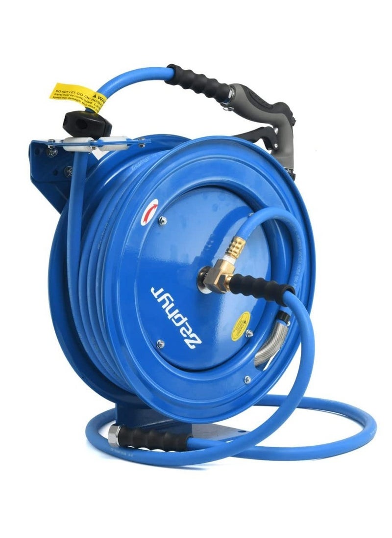 ZEPHYR Zephyr Heavy Duty Auto-Retractable Water/Garden Hose Reel 13MMX15MTR with Spray Gun  - Image 1