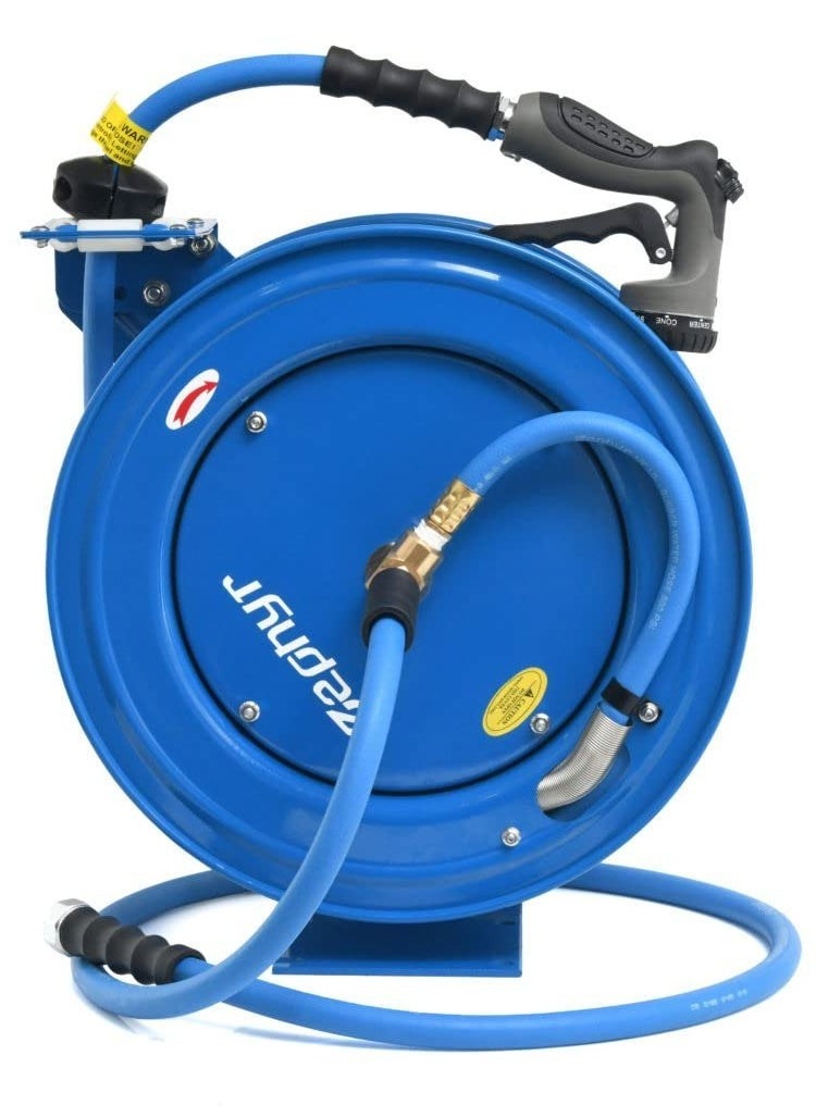 ZEPHYR Zephyr Heavy Duty Auto-Retractable Water/Garden Hose Reel 13MMX15MTR with Spray Gun  - Image 2