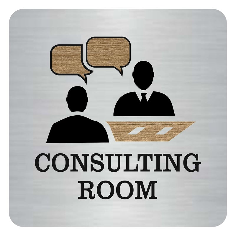 Zouple CONFERENCE, CONSULTING ROOM Sign, 6x6 Inch, Durable Steel, Self-Adhesive - Image 1