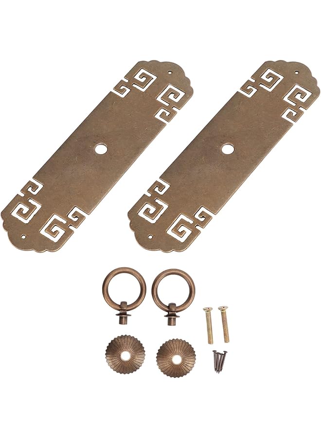 promass Antique Cabinet Handles, Chinese Brass Cabinet Handles Vintage DIY Making Brass Material for Drawer for Wooden Jewelry Boxes - Image 1