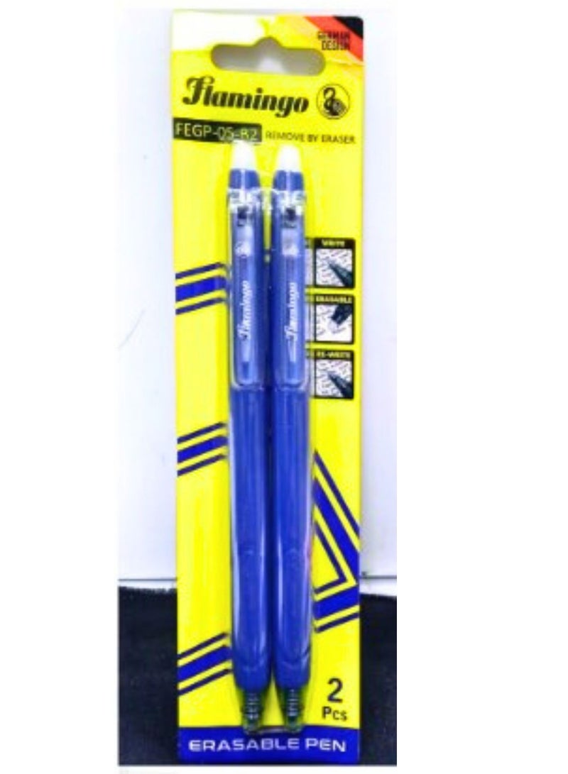 Flamingo 2-Pieces Erasable Pen Blue Color