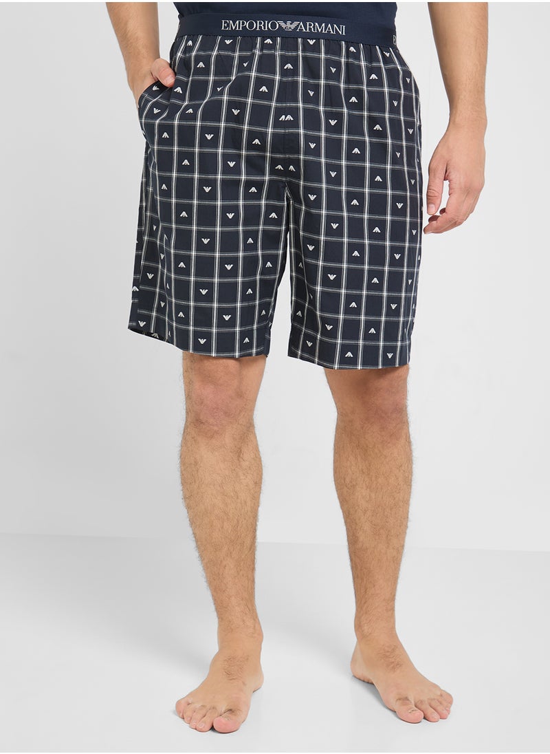 EMPORIO ARMANI - Crew Neck T-Shirt & Logo Band Shorts - Image 1