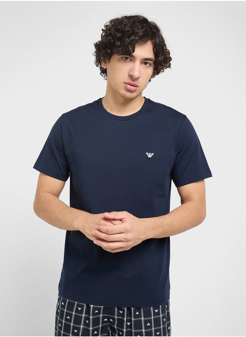 EMPORIO ARMANI - Crew Neck T-Shirt & Logo Band Shorts - Image 1