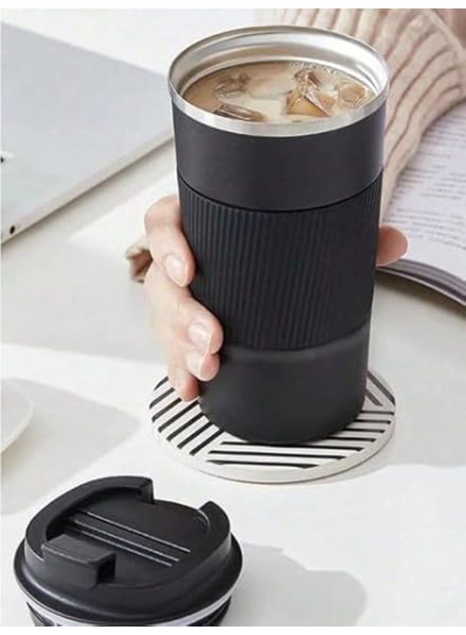 H.F.J HFJ Stainless Steel Coffee Mug – Double-Walled Insulated Travel Cup with Leak-Proof Lid & Non-Slip Grip – Perfect for Hot & Cold Beverages on the Go (510 ml) - Image 2