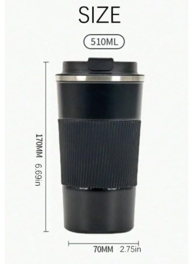 H.F.J HFJ Stainless Steel Coffee Mug – Double-Walled Insulated Travel Cup with Leak-Proof Lid & Non-Slip Grip – Perfect for Hot & Cold Beverages on the Go (510 ml) - Image 3