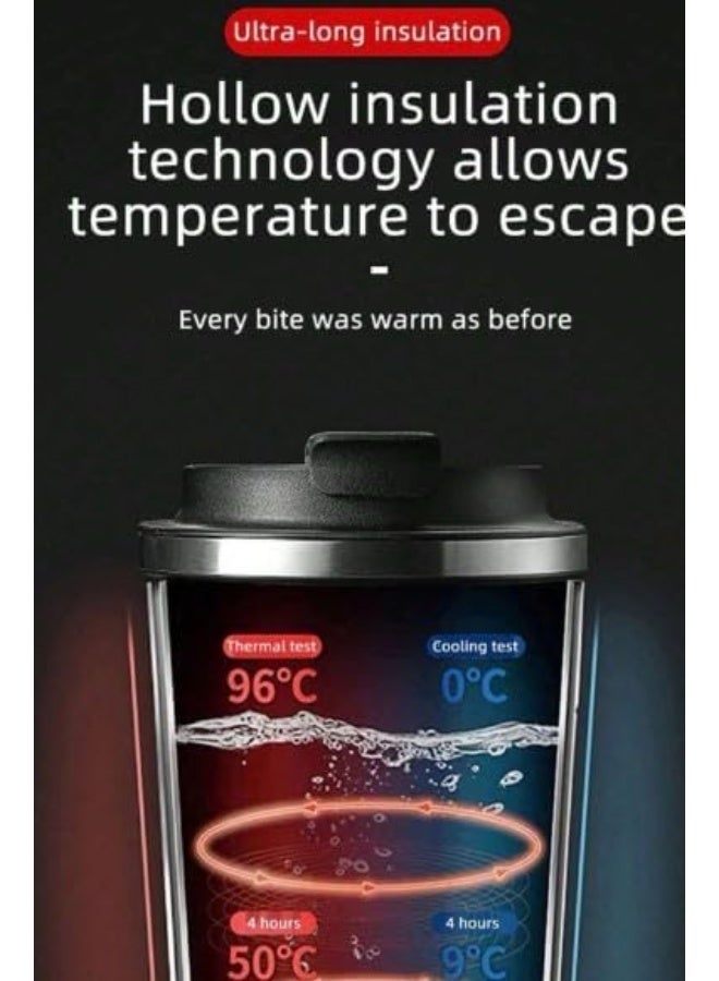 H.F.J HFJ Stainless Steel Coffee Mug – Double-Walled Insulated Travel Cup with Leak-Proof Lid & Non-Slip Grip – Perfect for Hot & Cold Beverages on the Go (510 ml) - Image 5