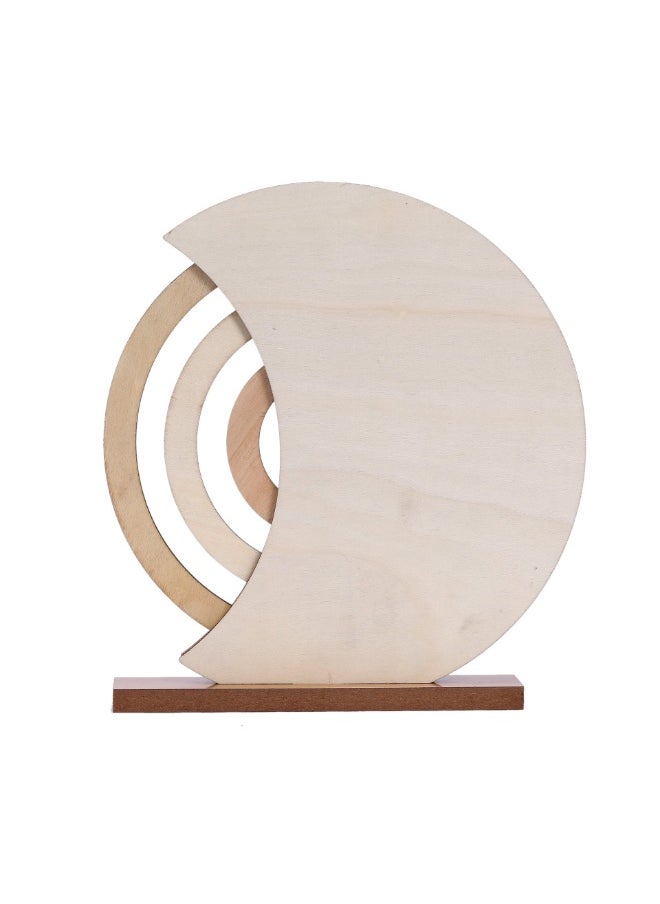 Home Wooden Eid Mubarak Calendar Moon Shaped Eid Calendar Ramadan Home Decor Islamic Kareem Party Decoration  - Image 3