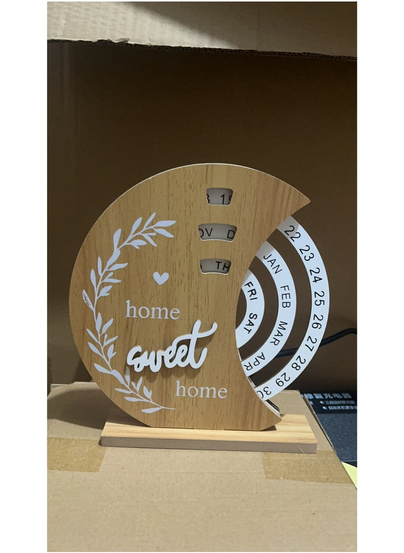 Home Wooden Eid Mubarak Calendar Moon Shaped Eid Calendar Ramadan Home Decor Islamic Kareem Party Decoration  - Image 2