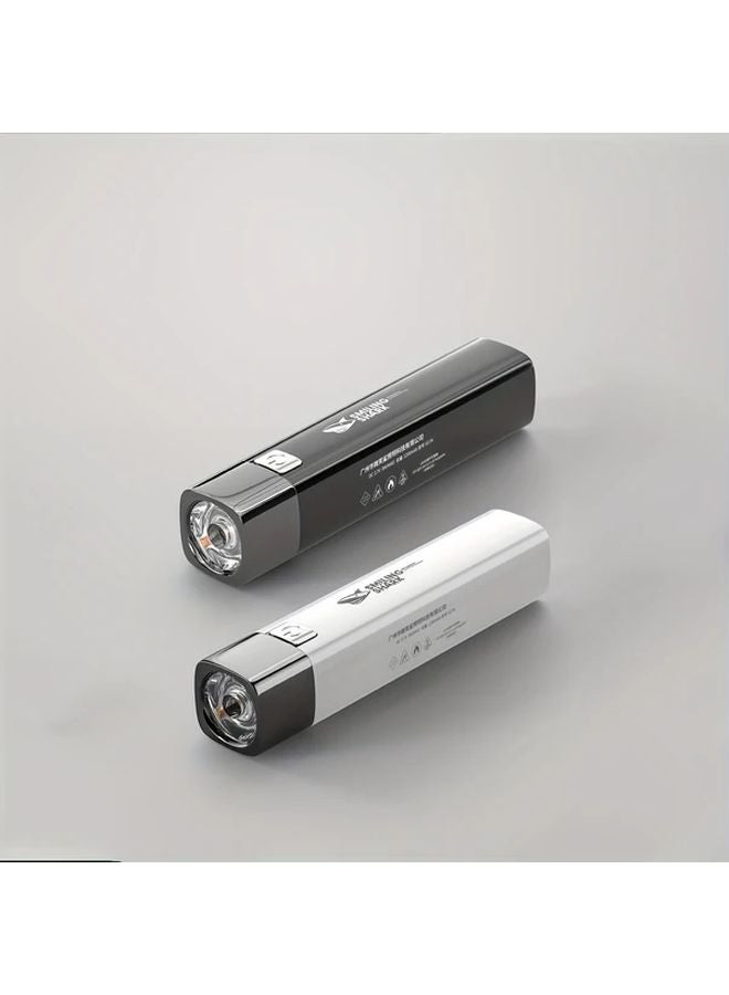 617A White 2 In 1 Tactical LED Flashlight Super Bright Portable Power Bank For Camping - Image 2