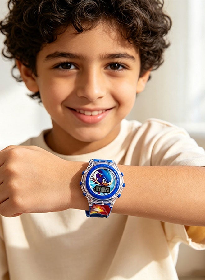 Sonic cartoon kids' watch, children's watch toy with light effects, kids' electronic watch with music, cartoon kids' watch - Image 3