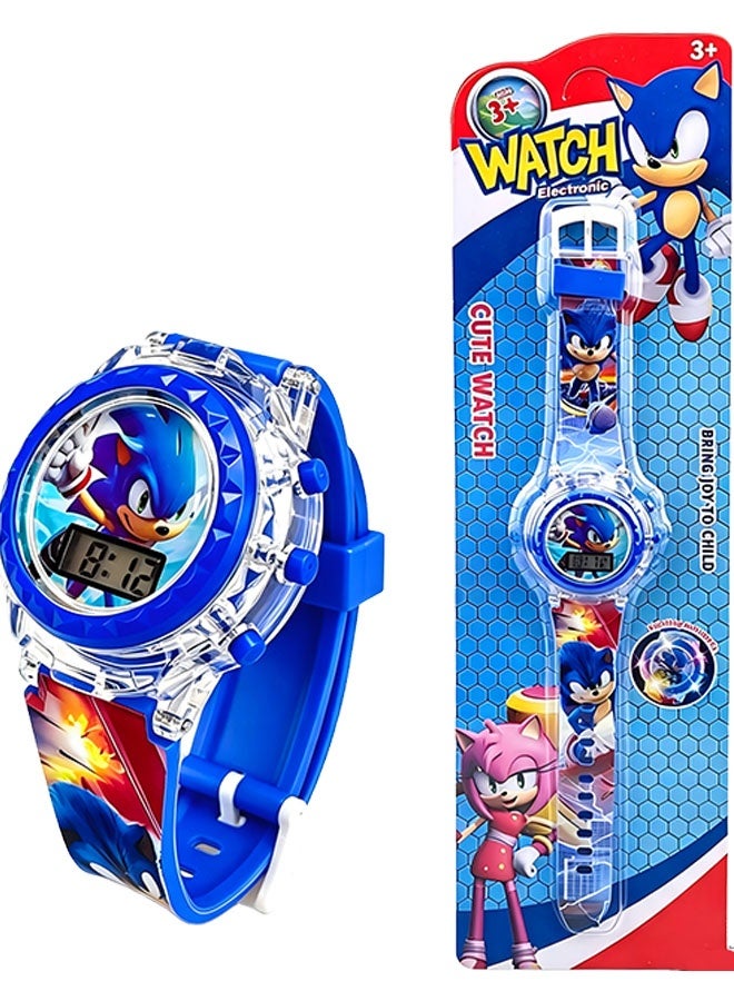 Sonic cartoon kids' watch, children's watch toy with light effects, kids' electronic watch with music, cartoon kids' watch - Image 4