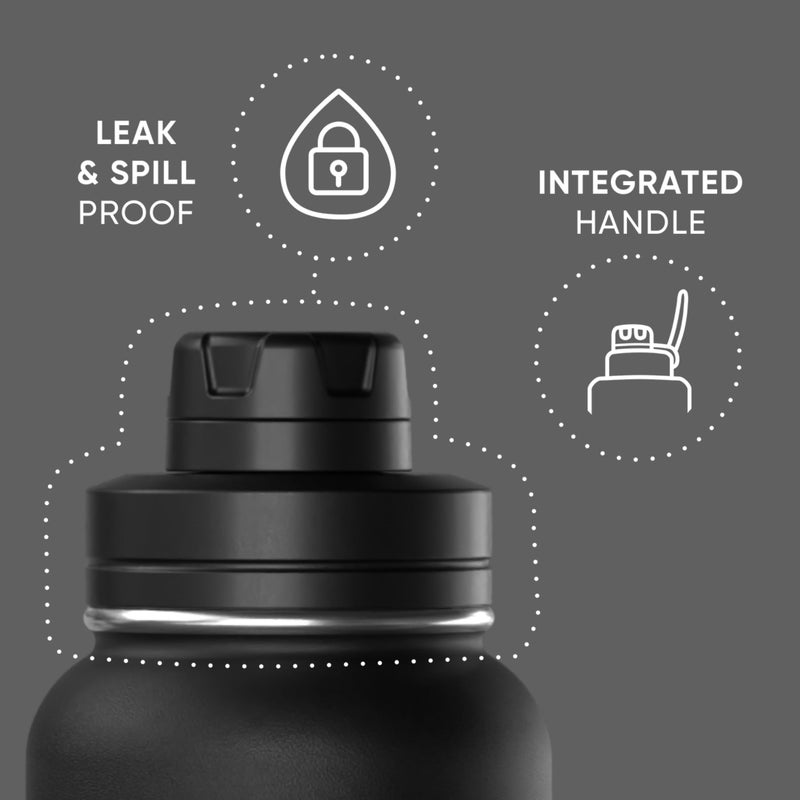 Hydrapeak 32oz Sport Insulated Water Bottle with Straw & Chug Lid, Leak & Spill Proof, Keeps Drinks Cold for 24 Hours, Hot for 12 Hours, Premium Stainless Steel Water Bottles (32oz, Digital Lavender) - Image 2
