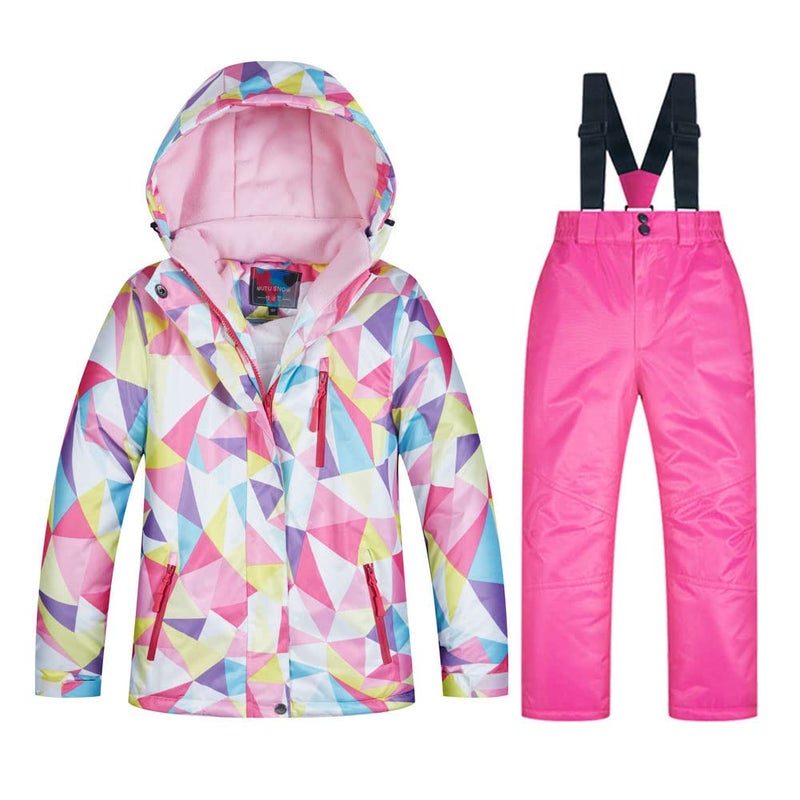 SEARIPE Kids Ski Jacket and Pant Set Girls Winter Warm Snowsuits Toddler Waterproof Outdoor Ski SuitFenbaiPink10 - Image 2