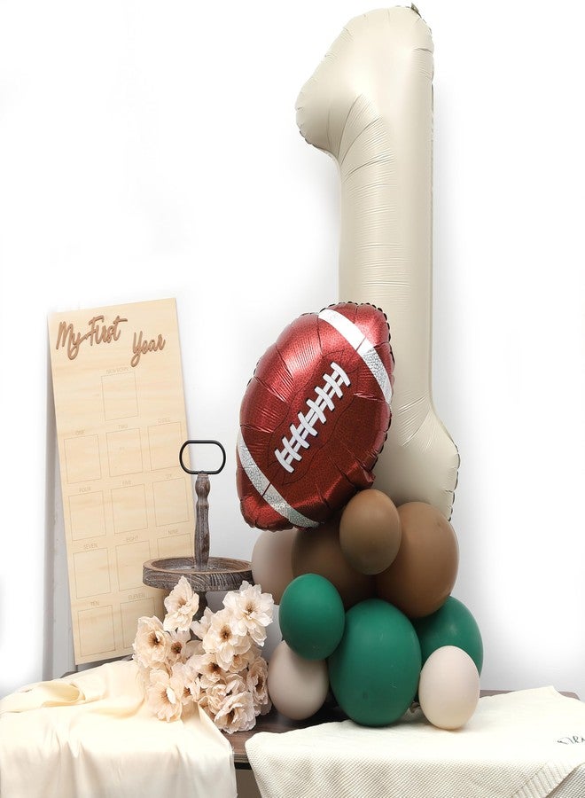 YOUAME First Year Down DIY Kit - American Football Balloon Tower Decorations, Sports Theme 1st Birthday Centerpiece with Touchdown Number Balloons - Image 2