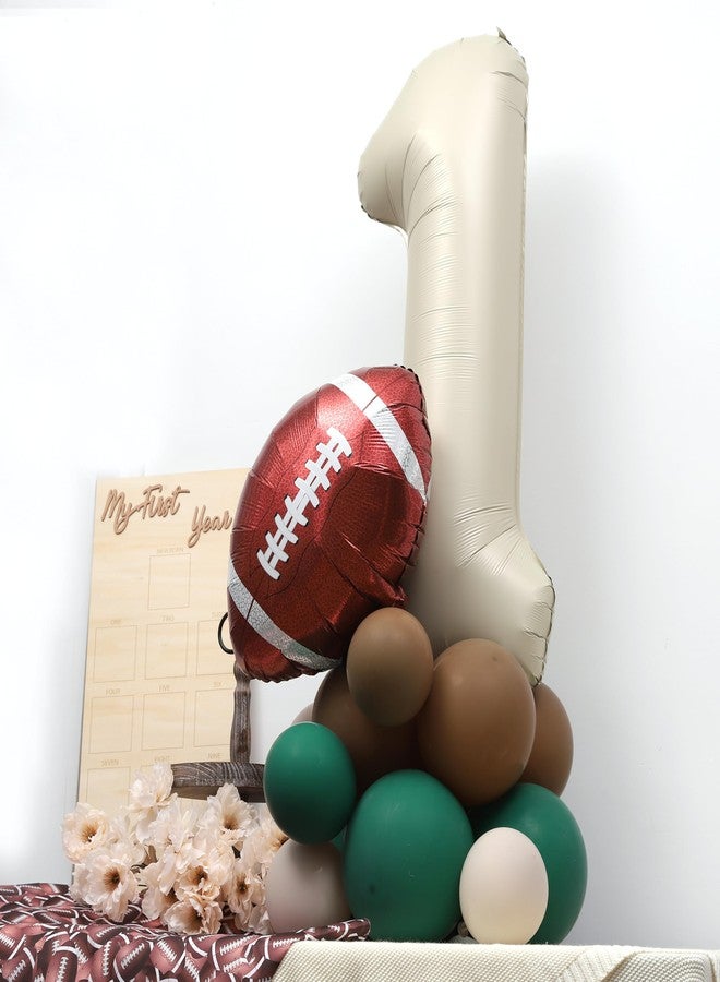 YOUAME First Year Down DIY Kit - American Football Balloon Tower Decorations, Sports Theme 1st Birthday Centerpiece with Touchdown Number Balloons - Image 4