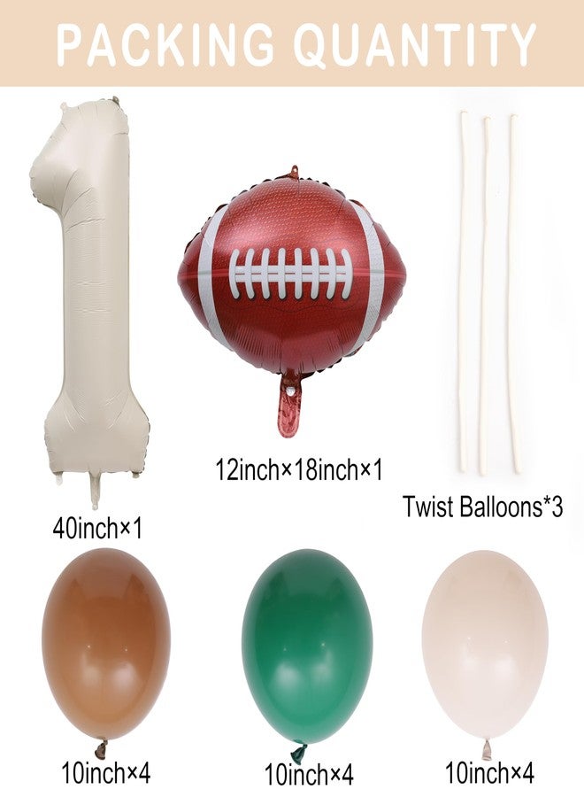 YOUAME First Year Down DIY Kit - American Football Balloon Tower Decorations, Sports Theme 1st Birthday Centerpiece with Touchdown Number Balloons - Image 3