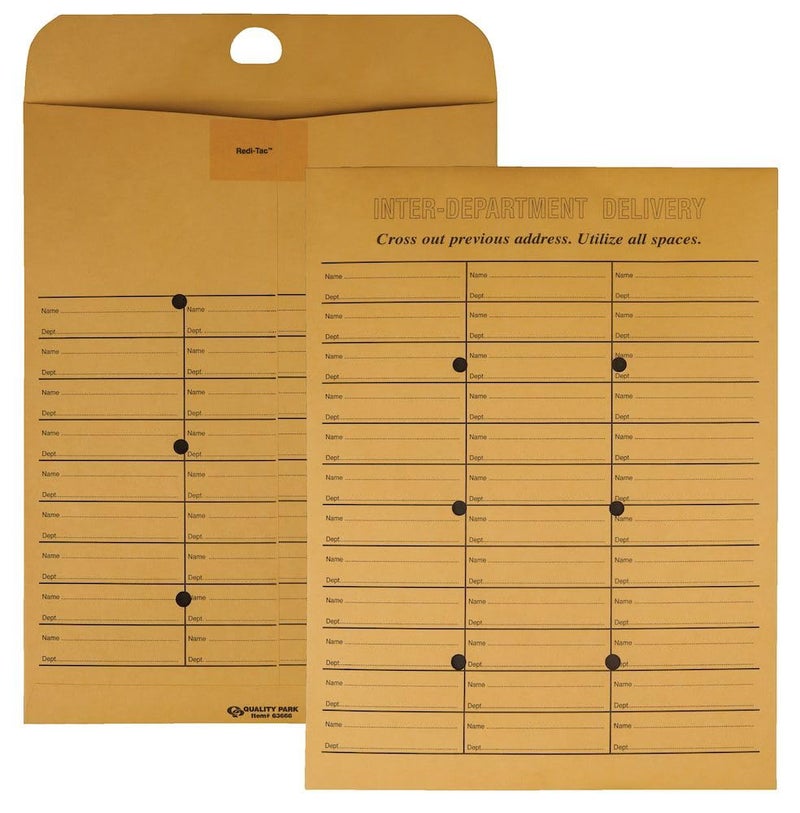 Quality Park 2-Side Interoffice Envelopes, Redi-Tac Box-Style, Brown Kraft, 10 x 13, 100 per Box, (63666) - Image 3