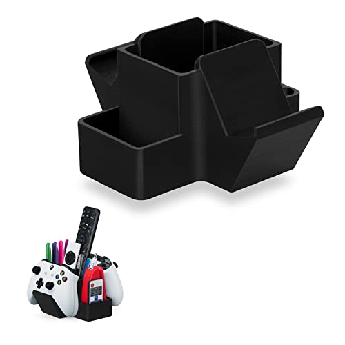 Brainwavz Plastic Dual Game Controller, TV Remote Control & Stationary Storage Desktop Organizer Holder, Universal Design For Xbox ONE PS5 PS4 PC Gamepads, Reduce Clutter (D03) - Image 1