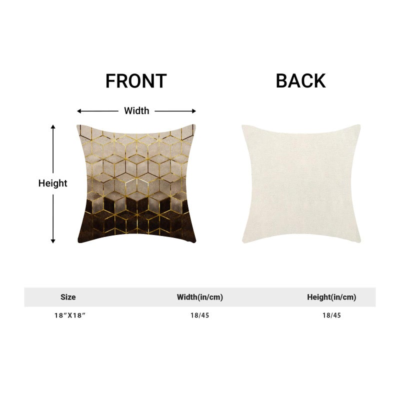 Sorktse Boho Brown Black Pillow Covers 18 x 18 Inch Set of 2 Abstract Brown Golden Geometric Throw Pillows Outdoor Decorative Modern Art Cubic Pillowcase Linen Cushion Cases for Bed Sofa Couch - Image 5