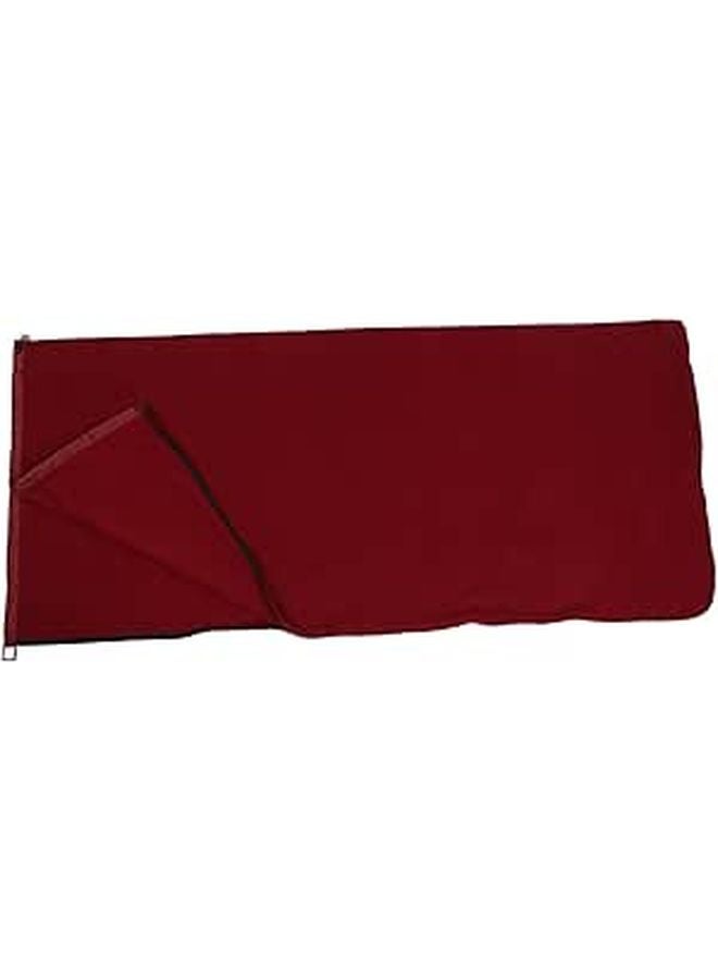Super Thick Fleece Sleeping Bag Liner Blanket For Camping Travel Backpacking Dark Red - Image 1