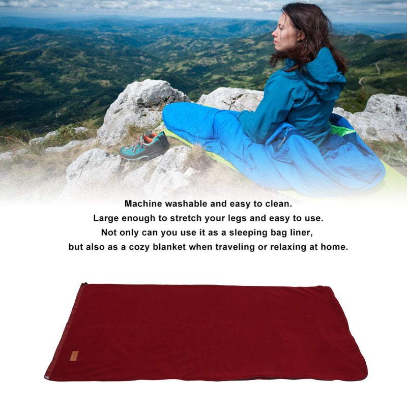 Super Thick Fleece Sleeping Bag Liner Blanket For Camping Travel Backpacking Dark Red - Image 3