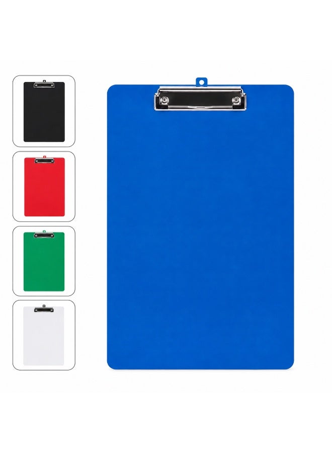Lukadah A4 Clipboard, Durable Plastic Writing Board with Strong Metal Clip, Lightweight Portable Clipboard for Office, School, Home & Note Taking, Multi-Color - Image 1