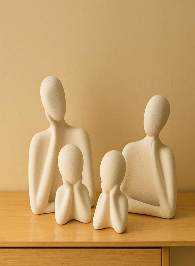 AABCO Showpiece for Home Decor Showpiece, Posture Figure for Home Shelves Decorative Item (Family Set of_4) - Image 1