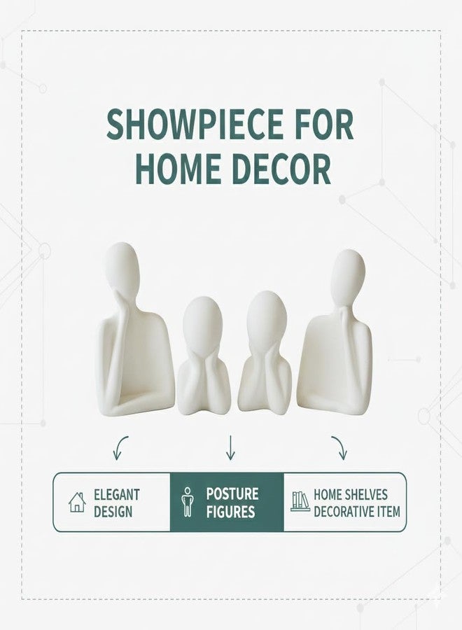 AABCO Showpiece for Home Decor Showpiece, Posture Figure for Home Shelves Decorative Item (Family Set of_4) - Image 5