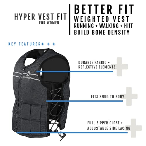 Hyperwear Size Small Hyper Vest FIT women weighted vest with weights included for walking up to 10 lbs (small 10 lbs) - Image 4