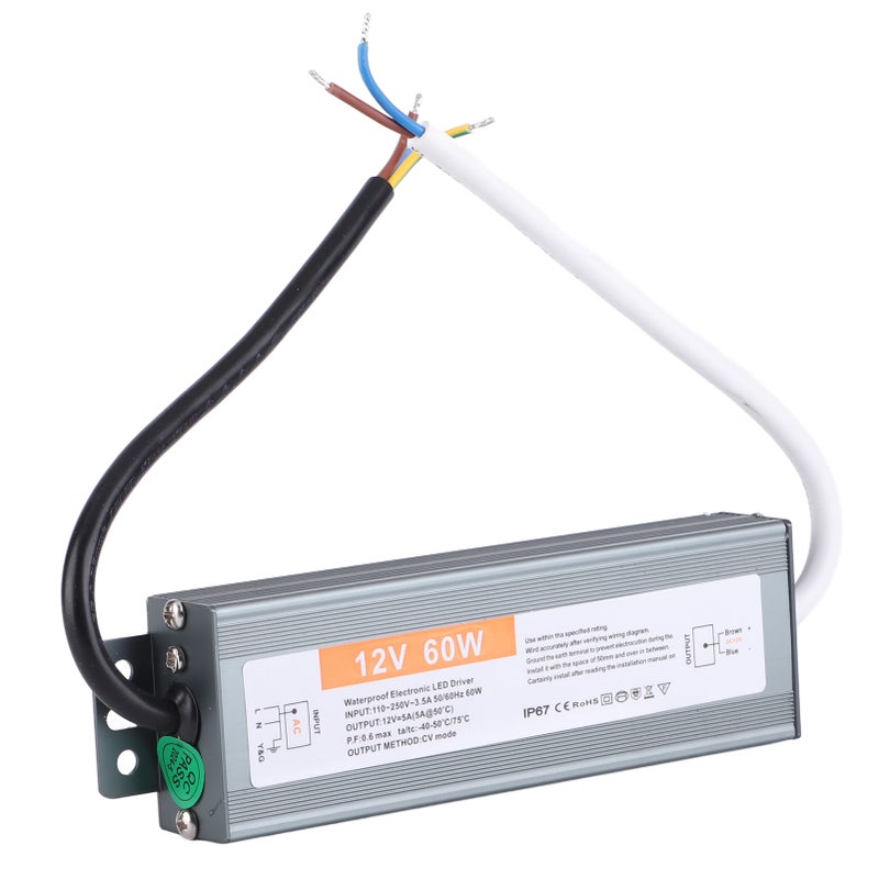 مدفوع طاقة مائي رفيع جدًا بقوة 60 واط ومشغل مدفوع طاقة LED AC110-250 فولت (50/60 هرتز) (DC12 فولت) - Image 2