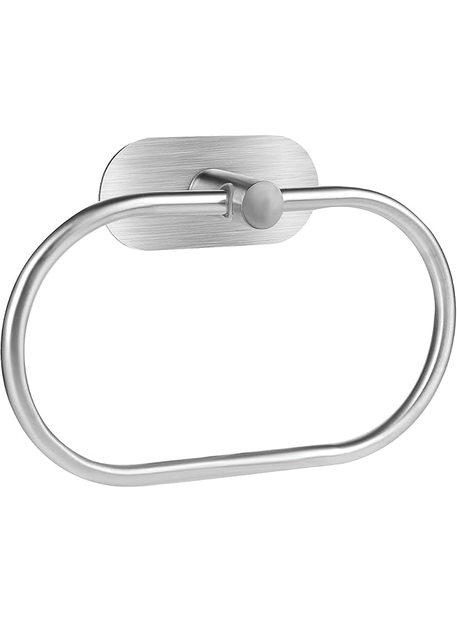 Bathroom Towel Ring, No-Drilling Self Adhesive Towel Hanger, Thicken Wall Mounted Stainless Steel Rustproof Facecloth Holder Rack, Modern Round Towel Hanger Wall Mounted, Bathroom Hardware Accessories