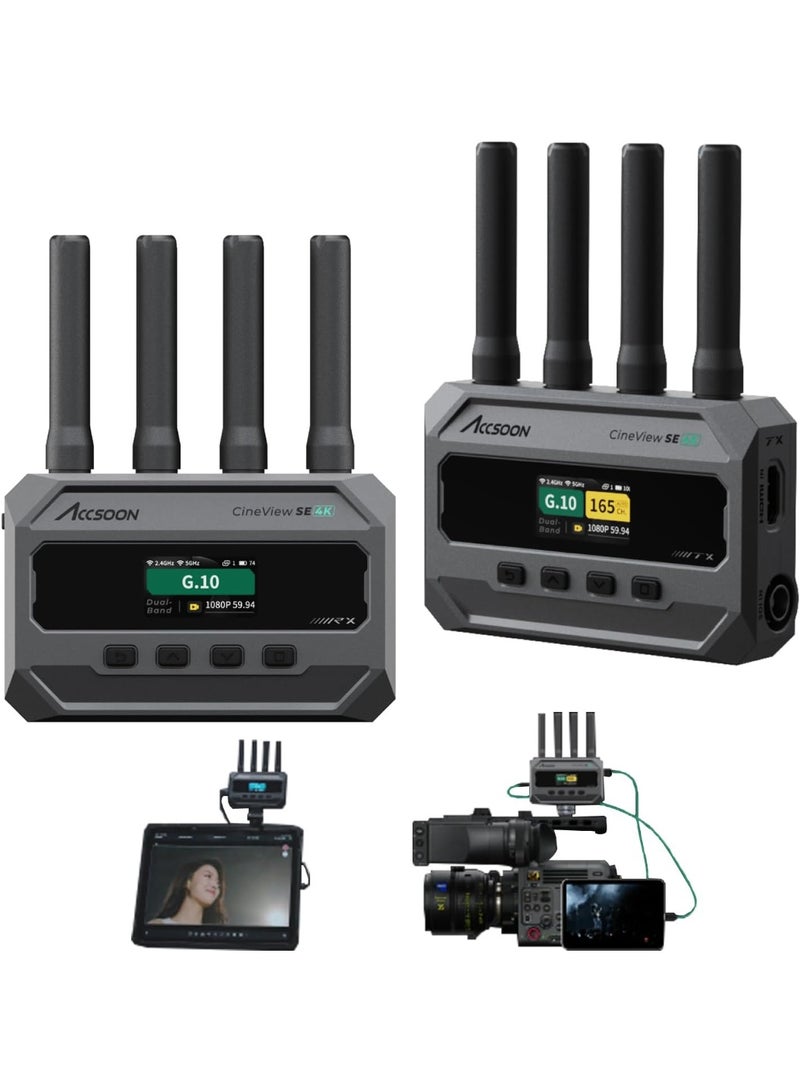 Accsoon CineView SE 4K Wireless Video Transmission System – Dual-Band HDMI Wireless Video Transmitter & Receiver With Low Latency Monitoring For Filmmaking And Live Production - Image 1