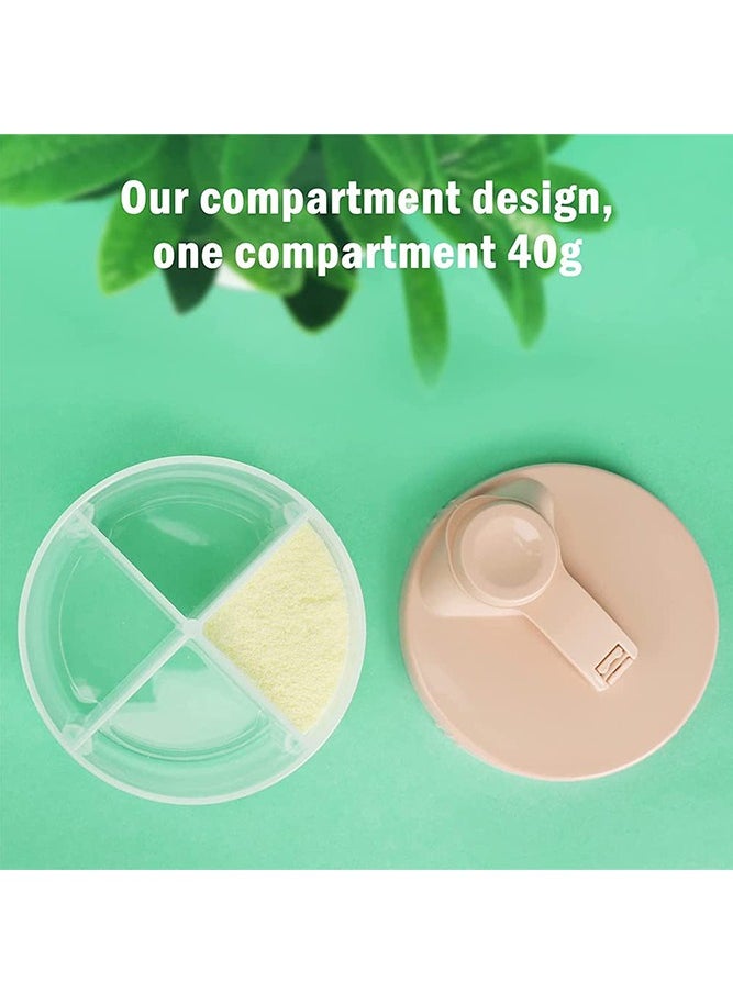 Bebiland Non-Spill Baby Food Container, Rotating Four-Compartment Formula and Snack Dispenser for Travel Outdoor, Pink  - Image 2
