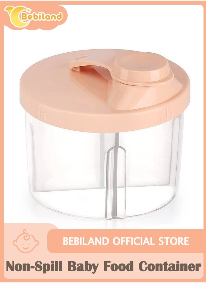 Bebiland Non-Spill Baby Food Container, Rotating Four-Compartment Formula and Snack Dispenser for Travel Outdoor, Pink  - Image 1