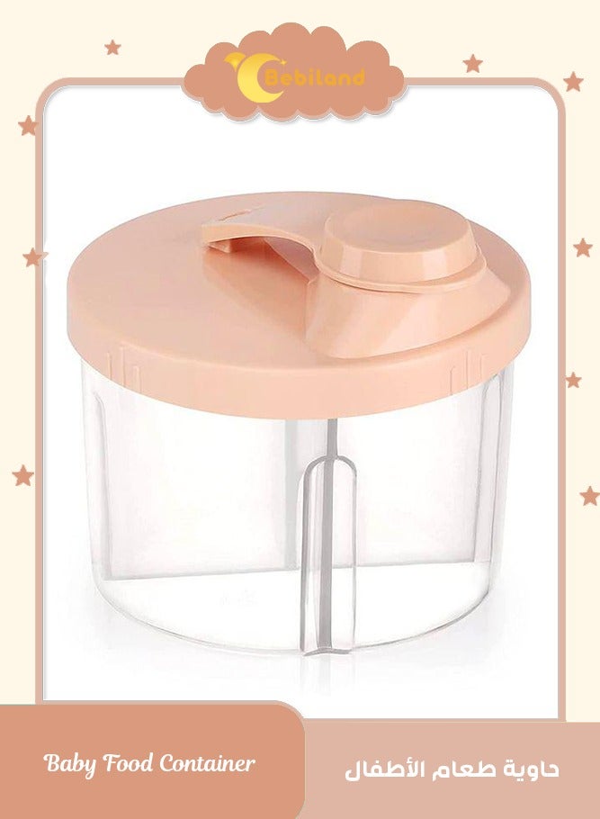 Bebiland Non-Spill Baby Food Container, Rotating Four-Compartment Formula and Snack Dispenser for Travel Outdoor, Pink - Image 1