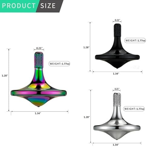 CHEETOP Precision Metal Spinning Top Spin Smooth for A Long Time Best Spin Time Over 8 Minutes Perfect Balance Well Made EDC Desktop Gyro Toy for Office for Adults Unique Gift 3PCS - Image 5
